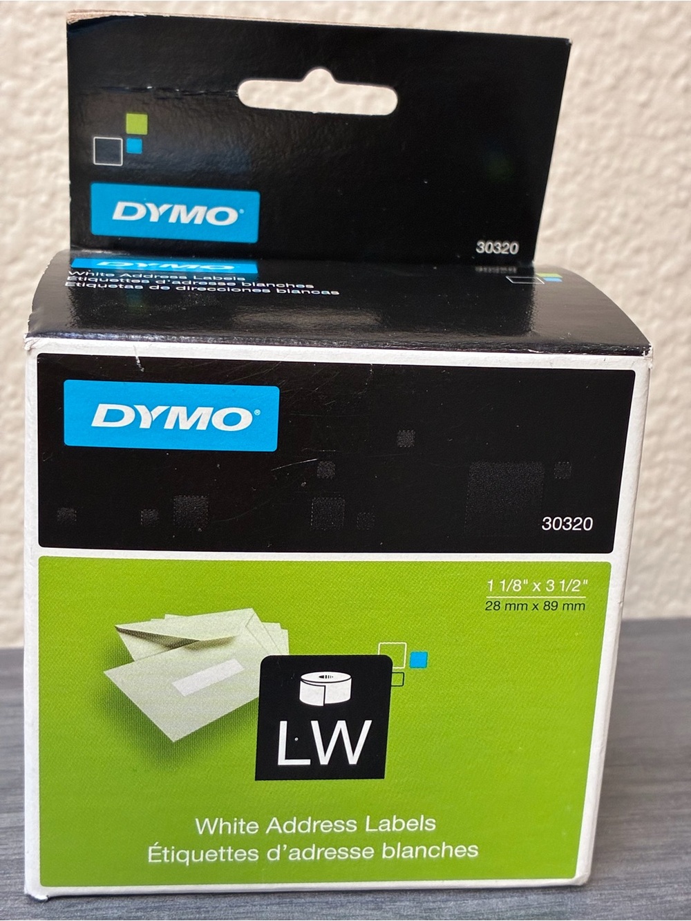 New Dymo White Address Labels, #30320, 1 1/8 x 3 1/2”, 520 count